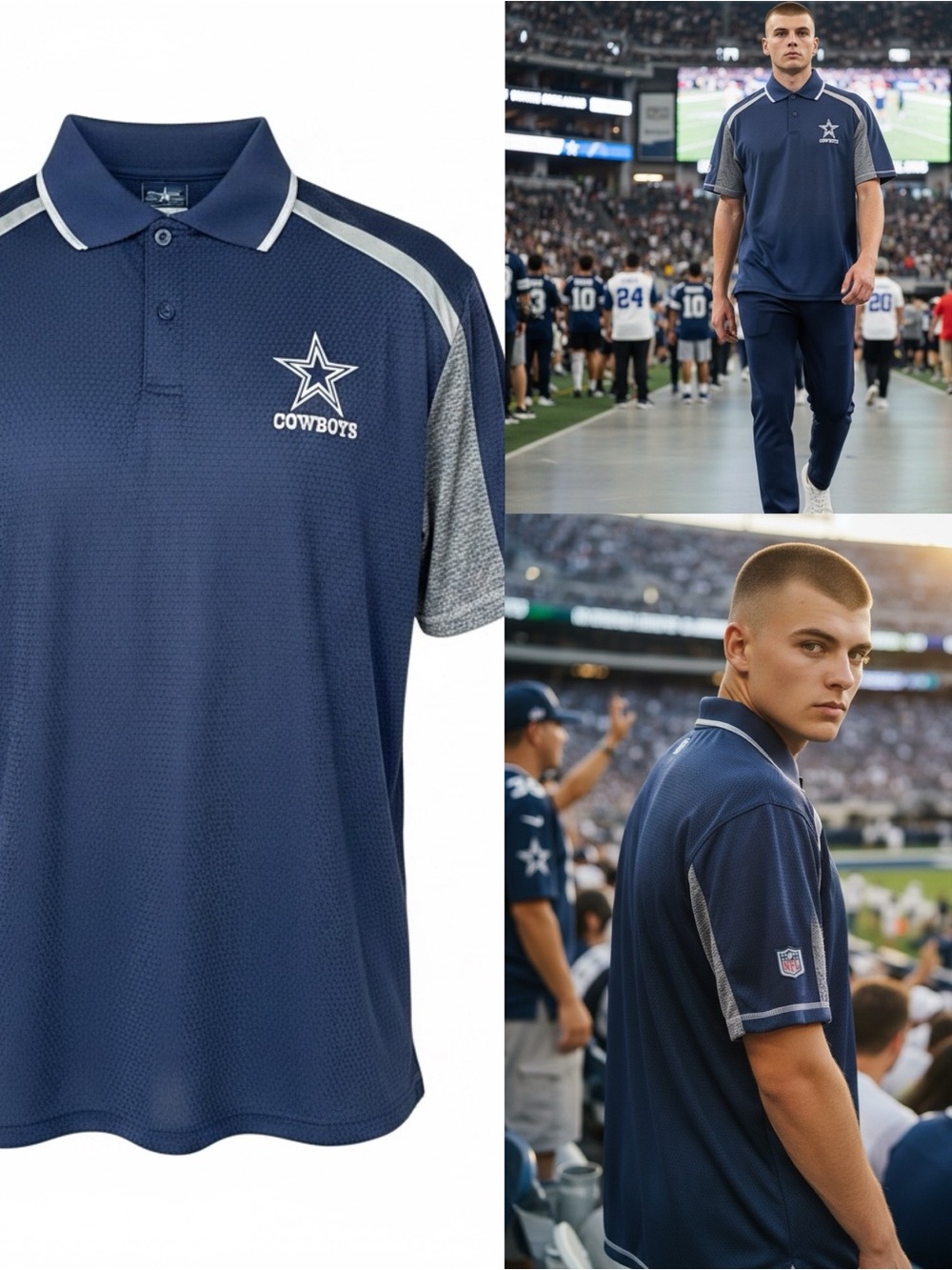 Dallas Cowboys Authentic Blue NFL Football Polo Shirt Men's XL Pre-Owned EUC